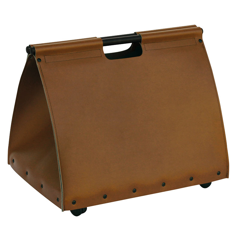 Brown leather wood holder (hand bag)