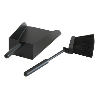 Black shovel with brush
